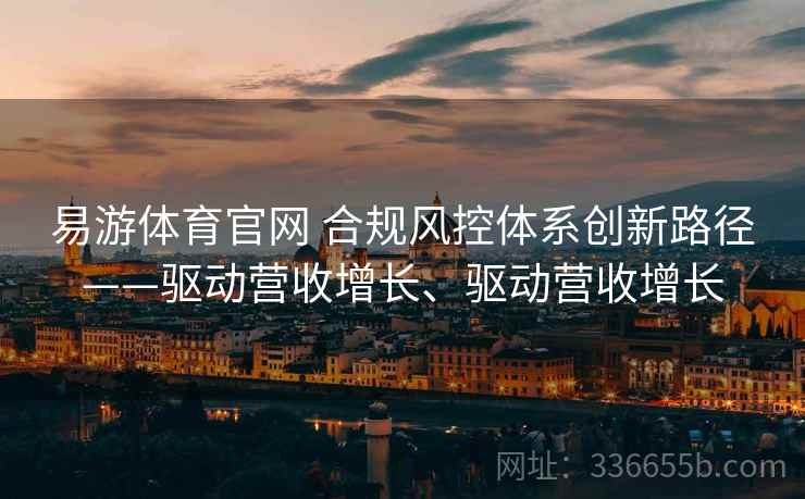 易游体育官网 合规风控体系创新路径——驱动营收增长、驱动营收增长